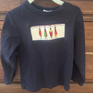 Navy Blue Kids Shirt with Colorful Fish Design